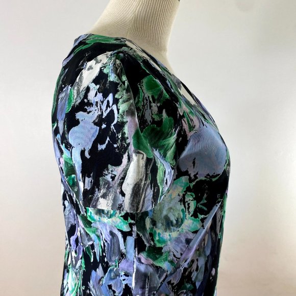 Milly Chloe Dress Painted Floral Sheath V Neck - Picture 6 of 11